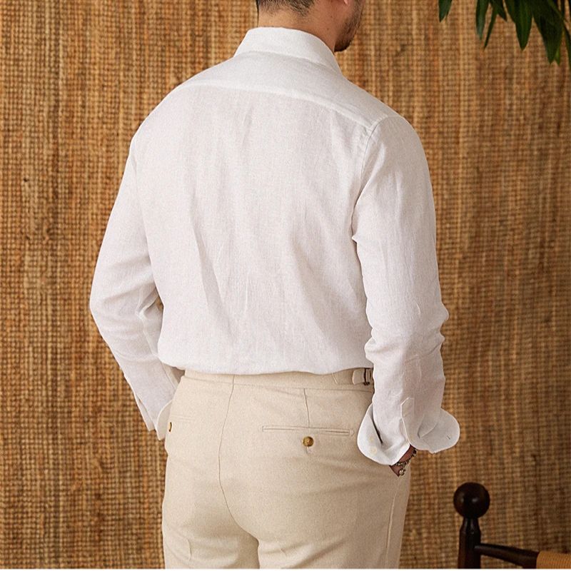 men linen dress shirt, slim fit linen shirt men, premium linen shirt, men summer dress shirt, elegant men linen shirt