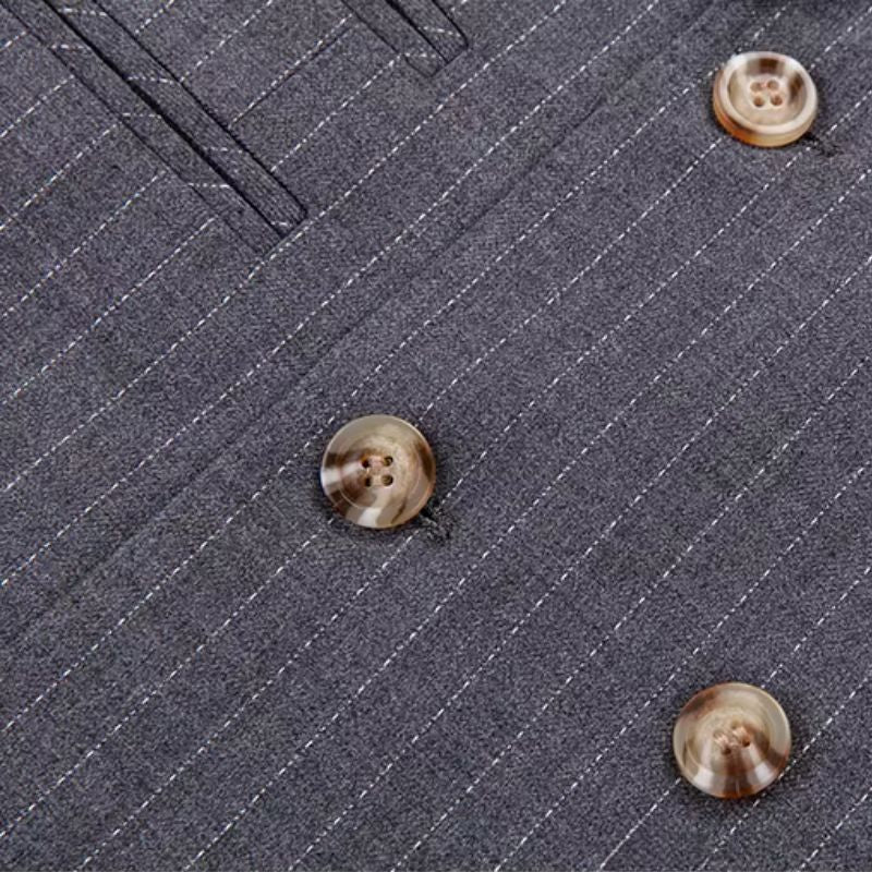 suit, men’s suit, Men’s Striped Suit, Men’s Striped Double-Breasted Suit, Men’s Gray Striped Double-Breasted Suit, Men’s Gray Double-Breasted Suit, Men’s Double-Breasted Suit, Men's Double-Breasted Suit, Gray Double-Breasted Suit, english double-breasted suit, double-breasted suit