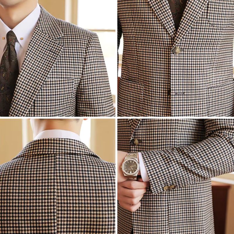 english plaid blazer, slim fit blazer, british style blazer, luxury men blazer, formal casual blazer