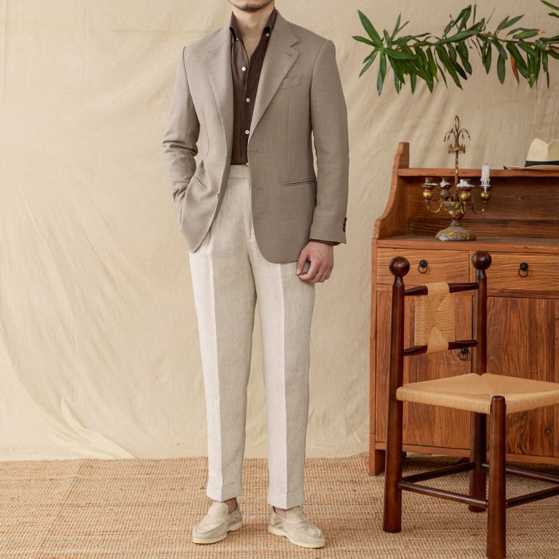 linen slim blazer, men linen blazer, italian style blazer, summer formal blazer, casual chic blazer