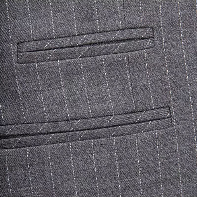 suit, men’s suit, Men’s Striped Suit, Men’s Striped Double-Breasted Suit, Men’s Gray Striped Double-Breasted Suit, Men’s Gray Double-Breasted Suit, Men’s Double-Breasted Suit, Men's Double-Breasted Suit, Gray Double-Breasted Suit, english double-breasted suit, double-breasted suit