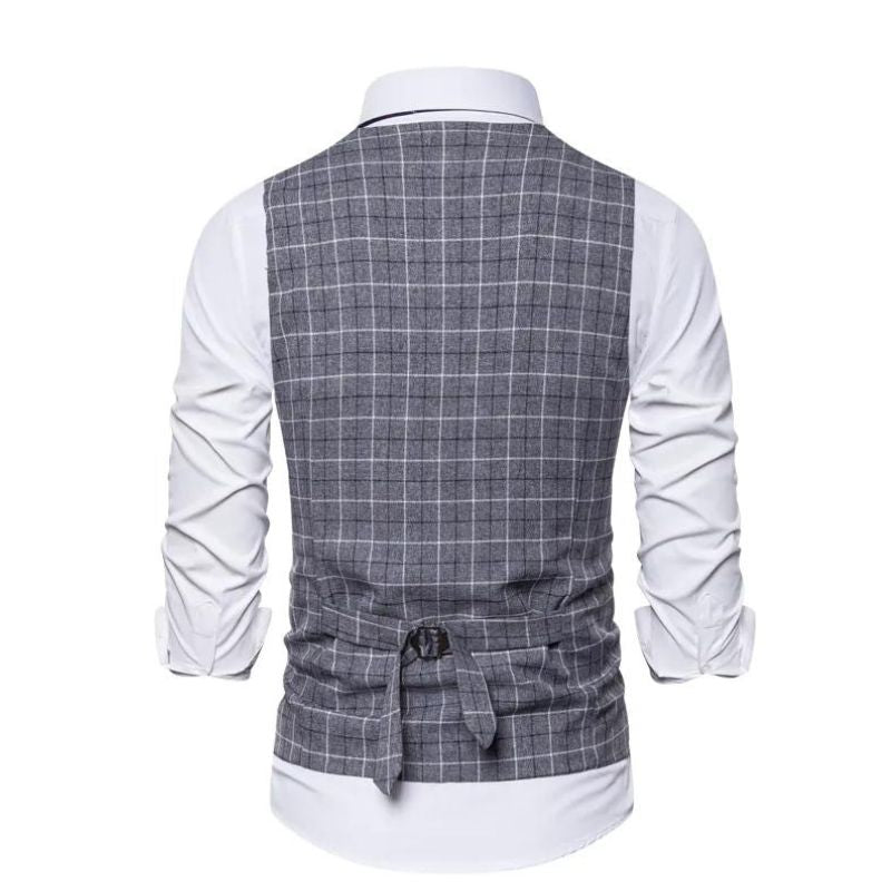men’s formal vest, plaid vest men, men’s waistcoat formal, classic plaid vest, Maximus vest