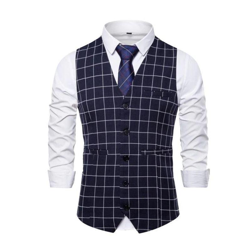 men’s formal vest, plaid vest men, men’s waistcoat formal, classic plaid vest, Maximus vest