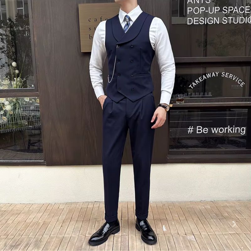 men’s double-breasted waistcoat, slim fit waistcoat, formal men’s vest, classic men’s waistcoat, men’s suit waistcoat