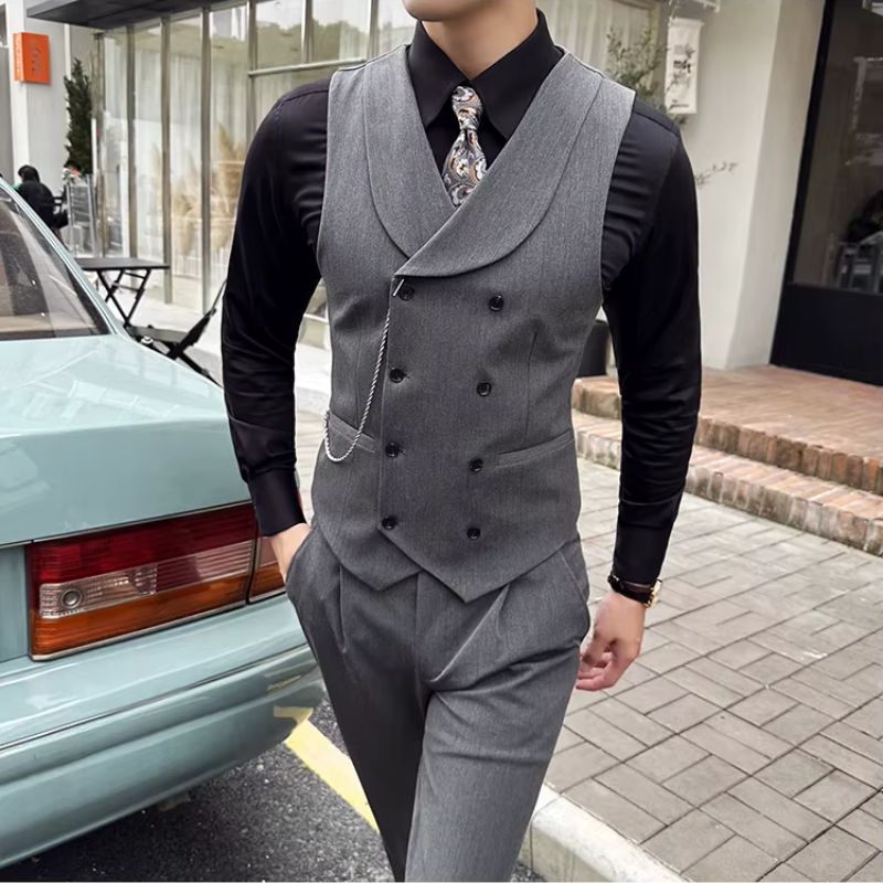 men’s double-breasted waistcoat, slim fit waistcoat, formal men’s vest, classic men’s waistcoat, men’s suit waistcoat