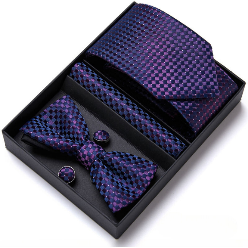 Tie Set, Tie, silk tie and bow tie set, Premium Patterned Tie Set, patterned tie set, men’s patterned tie set, men’s bow tie set, maximus premium accessories, luxury men accessories, formal men gift box