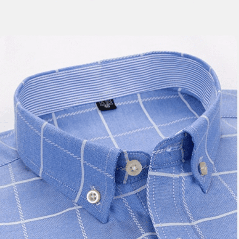 men plaid dress shirt, oxford cotton shirt, men formal shirt, smart casual shirt, luxury menswear