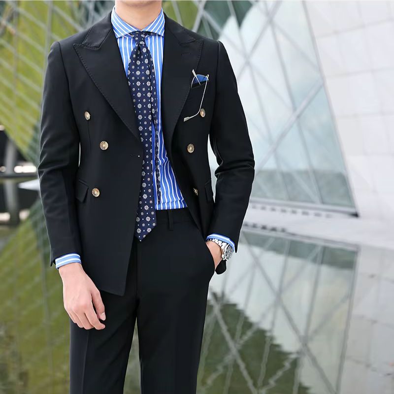 english double-breasted suit, british style men’s suit, slim fit formal suit, elegant men’s outfit, Maximus men’s fashion