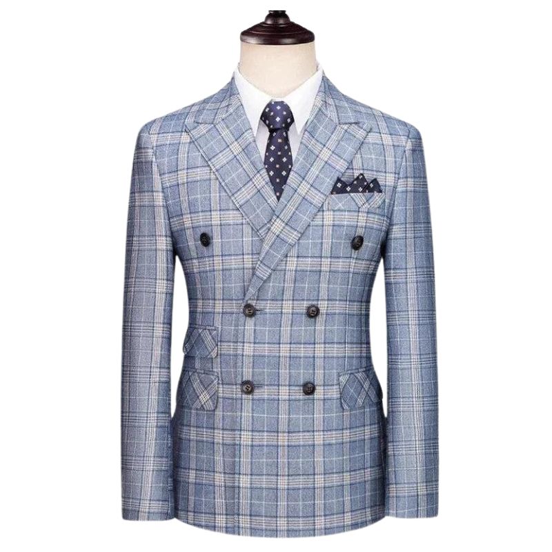 suit, men’s suit, Men’s Double-Breasted Suit, Men’s Double-Breasted Checkered Suit, Men’s Double-Breasted Checkered Style Suit, Men’s Checkered Suit, Men's Double-Breasted Suit, double-breasted suit, checkered suit