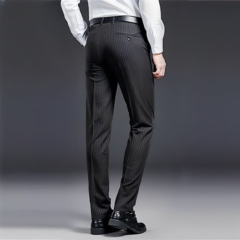men’s premium striped dress trousers, formal men’s pants, striped formal trousers, men’s tailored trousers, professional men’s pants