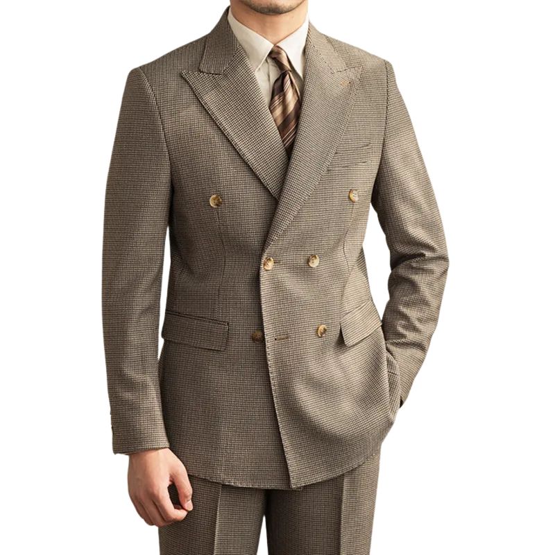 british vintage suit, double-breasted men’s suit, slim fit formal suit, elegant men’s outfit, Maximus classic menswear