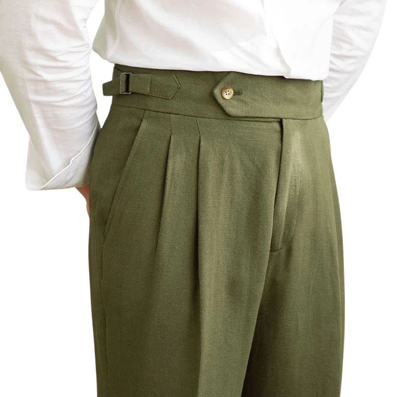 Men’s Cotton & Linen Tailored Trousers Slim Toscana Maximus