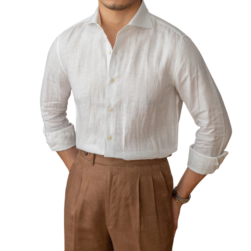 men linen dress shirt, slim fit linen shirt men, premium linen shirt, elegant men linen shirt, summer dress shirt men
