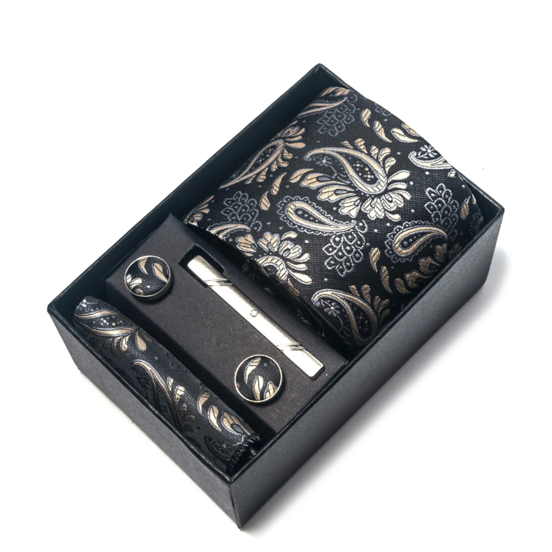 Tie Set, Tie, patterned tie set, Patterned Tie, men’s patterned tie set, maximus men accessories, luxury men accessories, formal patterned necktie set