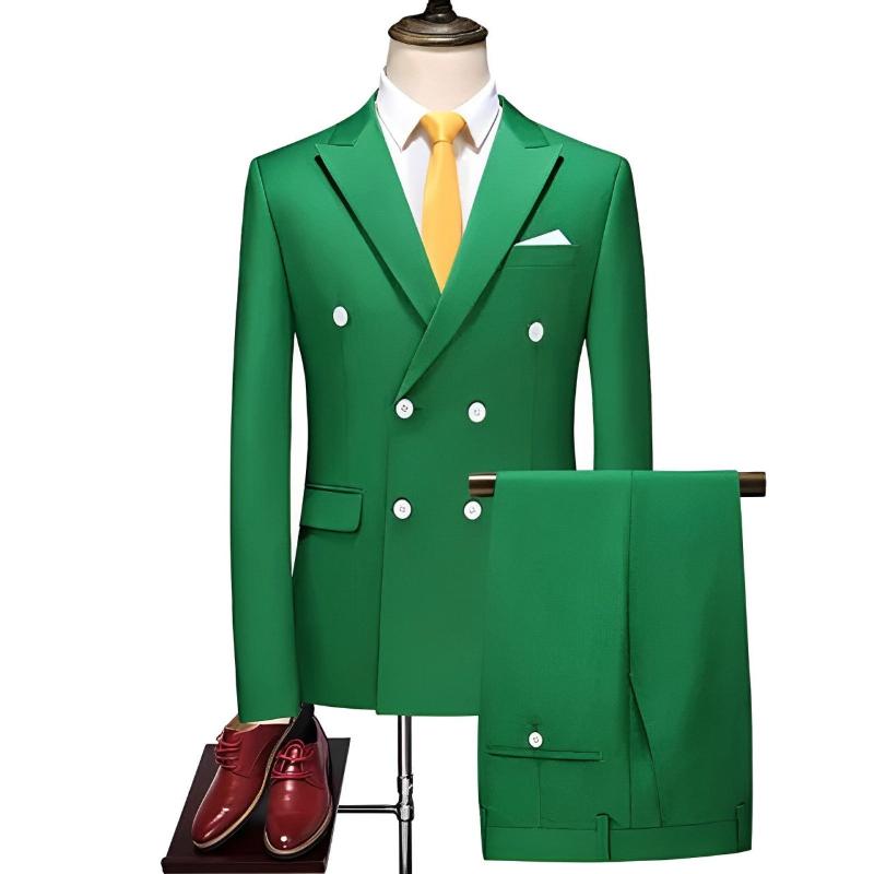 double breasted two piece suit, elegant men’s suit, smart casual men’s suit, classic men’s suit, modern two piece suit
