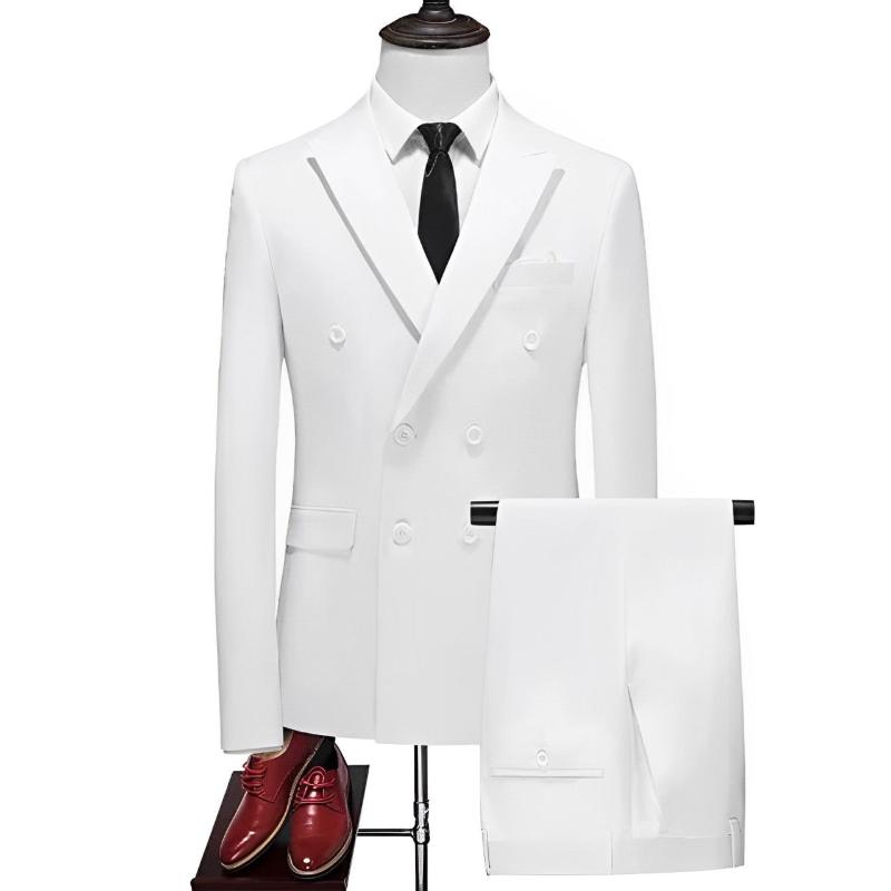 double breasted two piece suit, elegant men’s suit, smart casual men’s suit, classic men’s suit, modern two piece suit