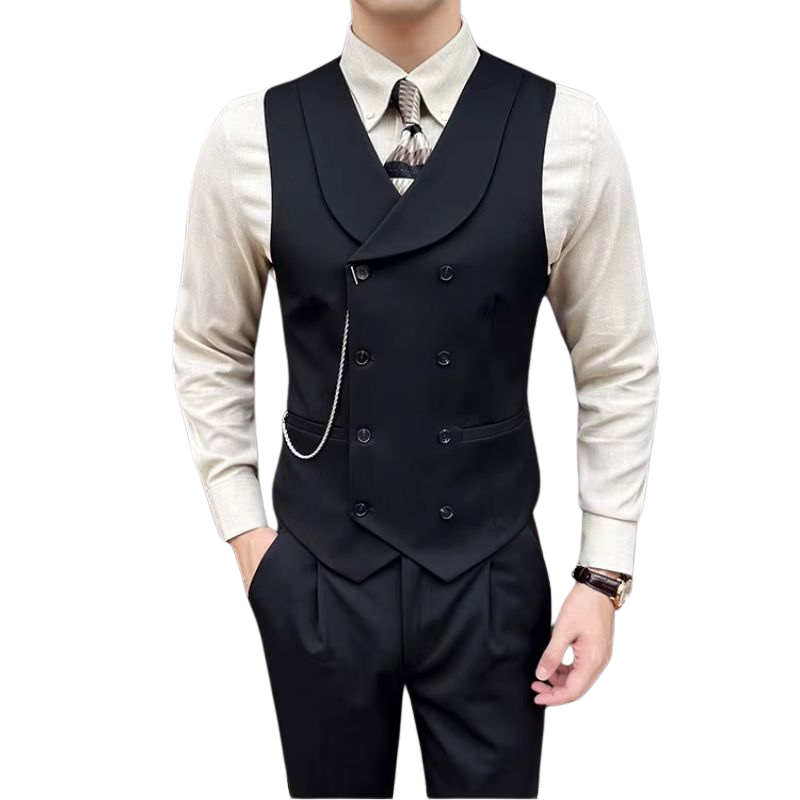 men’s double-breasted waistcoat, slim fit waistcoat, formal men’s vest, classic men’s waistcoat, men’s suit waistcoat