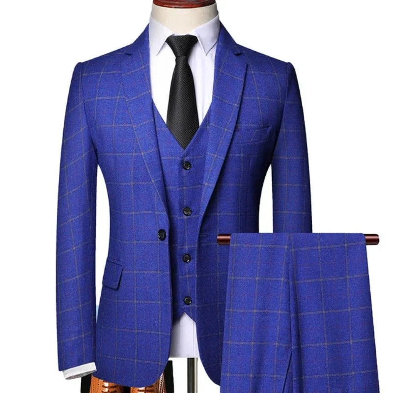 vintage checkered suit, suit, Navy Blue Checkered Suit, Navy Blue Checkered Men’s Suit Maximus, Navy Blue Checkered Men’s Suit, men’s suit, checkered suit