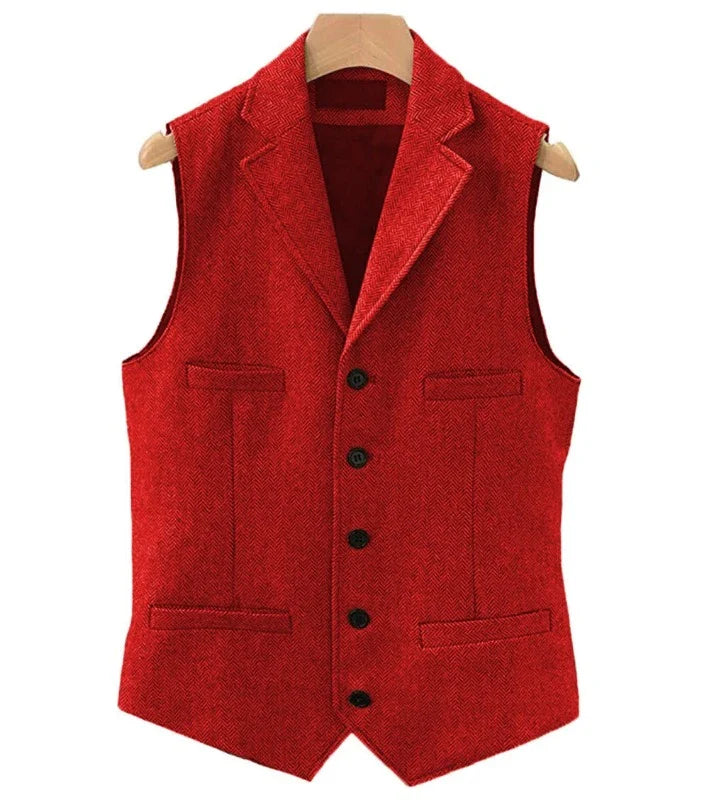 Colete Masculino de Lã com Lapela, Colete de Lã, Colete Masculino de Lapela 