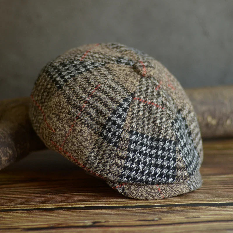 Plaid men’s beret, Men’s Vintage Beret, Men’s Plaid Beret, Men’s Beret, cotton beret men, Beret, adjustable men’s beret