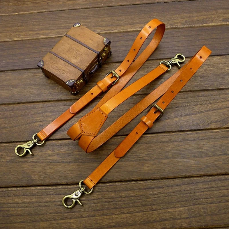Suspenders, men’s suspenders, men’s light brown leather suspenders, men’s leather suspenders, men’s fashion accessories, Leather Suspenders, genuine leather suspenders, classic men’s suspenders