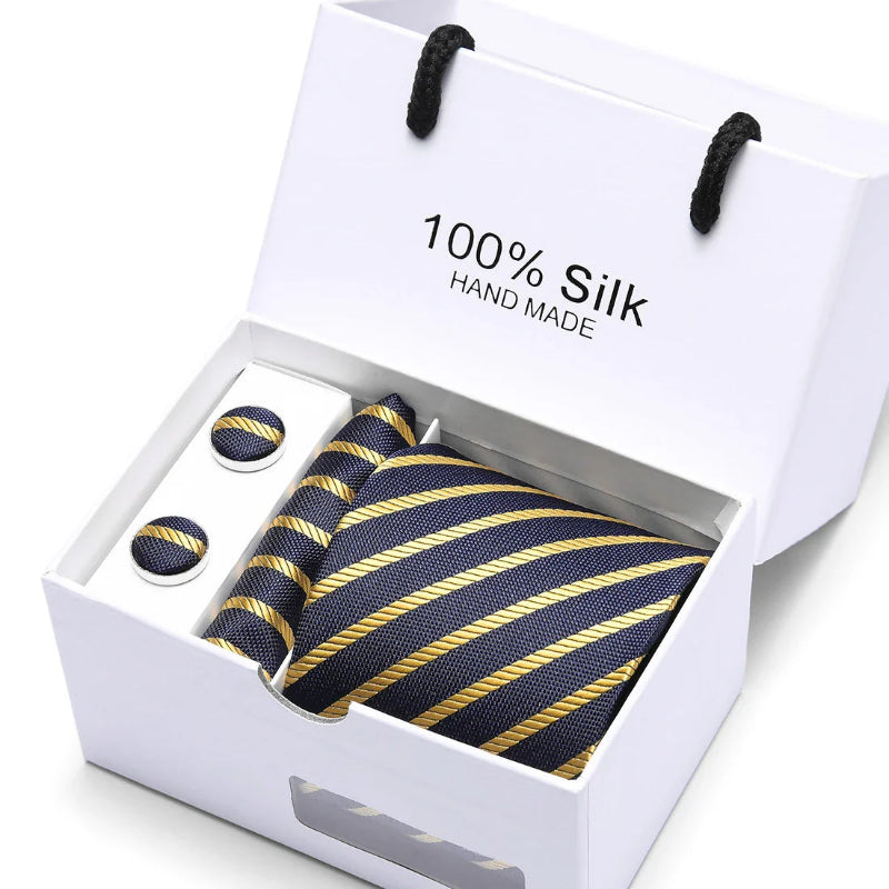 Tie Set, Tie, Striped Tie Set, striped tie gift box, Silk Tie Set, silk striped tie set, Silk Striped Tie, men’s silk tie set, men striped tie set, maximus men accessories, luxury men accessories