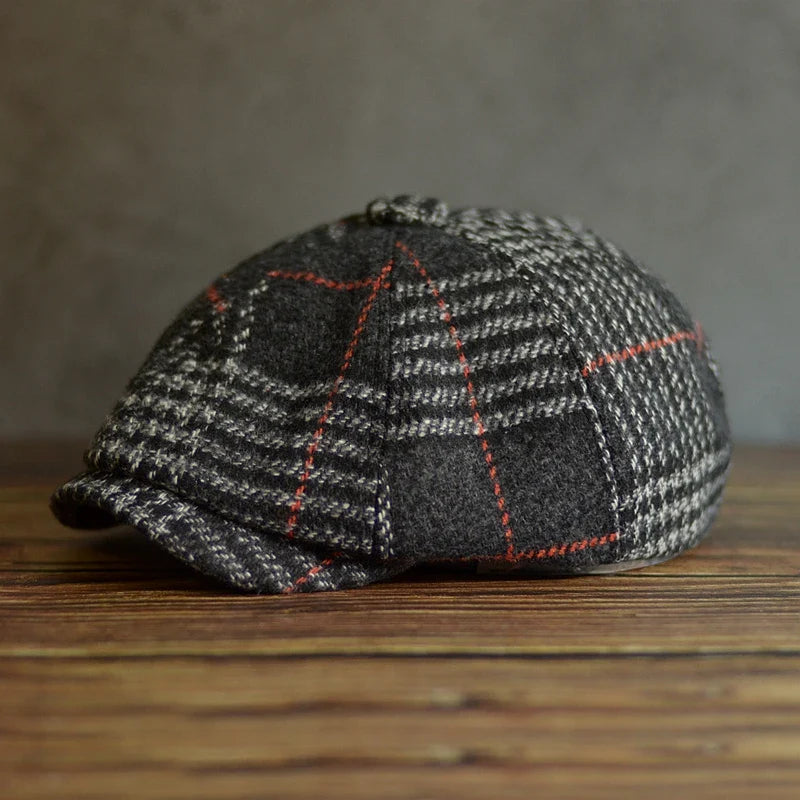 Plaid men’s beret, Men’s Vintage Beret, Men’s Plaid Beret, Men’s Beret, cotton beret men, Beret, adjustable men’s beret