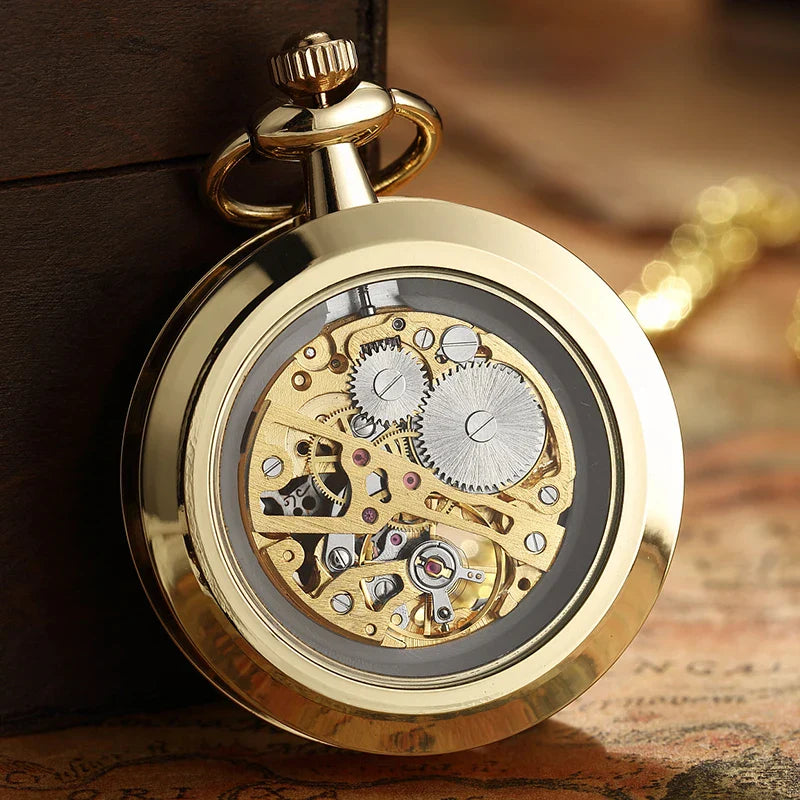 skeleton pocket watch, mechanical pocket watch, automatic pocket watch, exposed mechanism watch, men’s pocket watch, vintage pocket watch, Maximus watch accessories