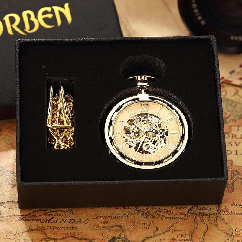 skeleton pocket watch, mechanical pocket watch, automatic pocket watch, exposed mechanism watch, men’s pocket watch, vintage pocket watch, Maximus watch accessories