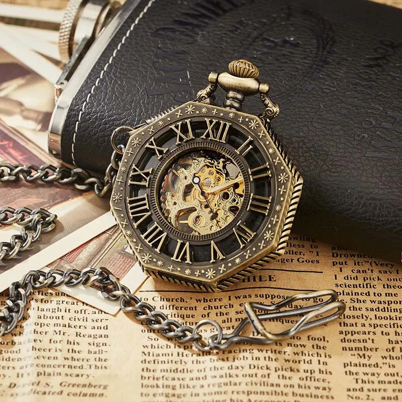 Relógio de Bolso Hexagonal, Relógio de Bolso, Relógio de bolso Vintage, Relógio de bolso antigo