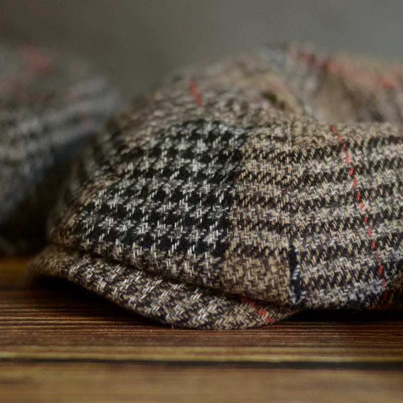 Plaid men’s beret, Men’s Vintage Beret, Men’s Plaid Beret, Men’s Beret, cotton beret men, Beret, adjustable men’s beret