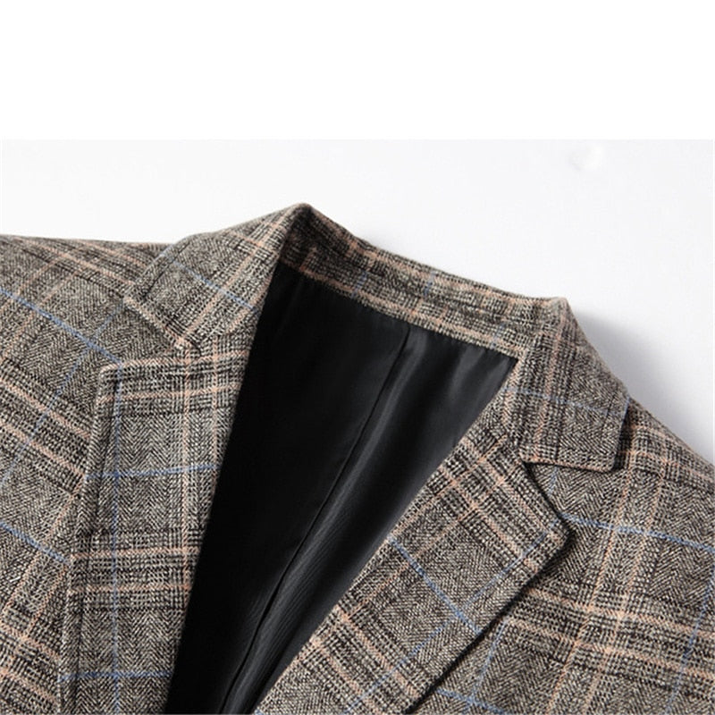 checkered men’s blazer, plaid blazer men, smart casual blazer, Maximus blazer, elegant men’s jacket