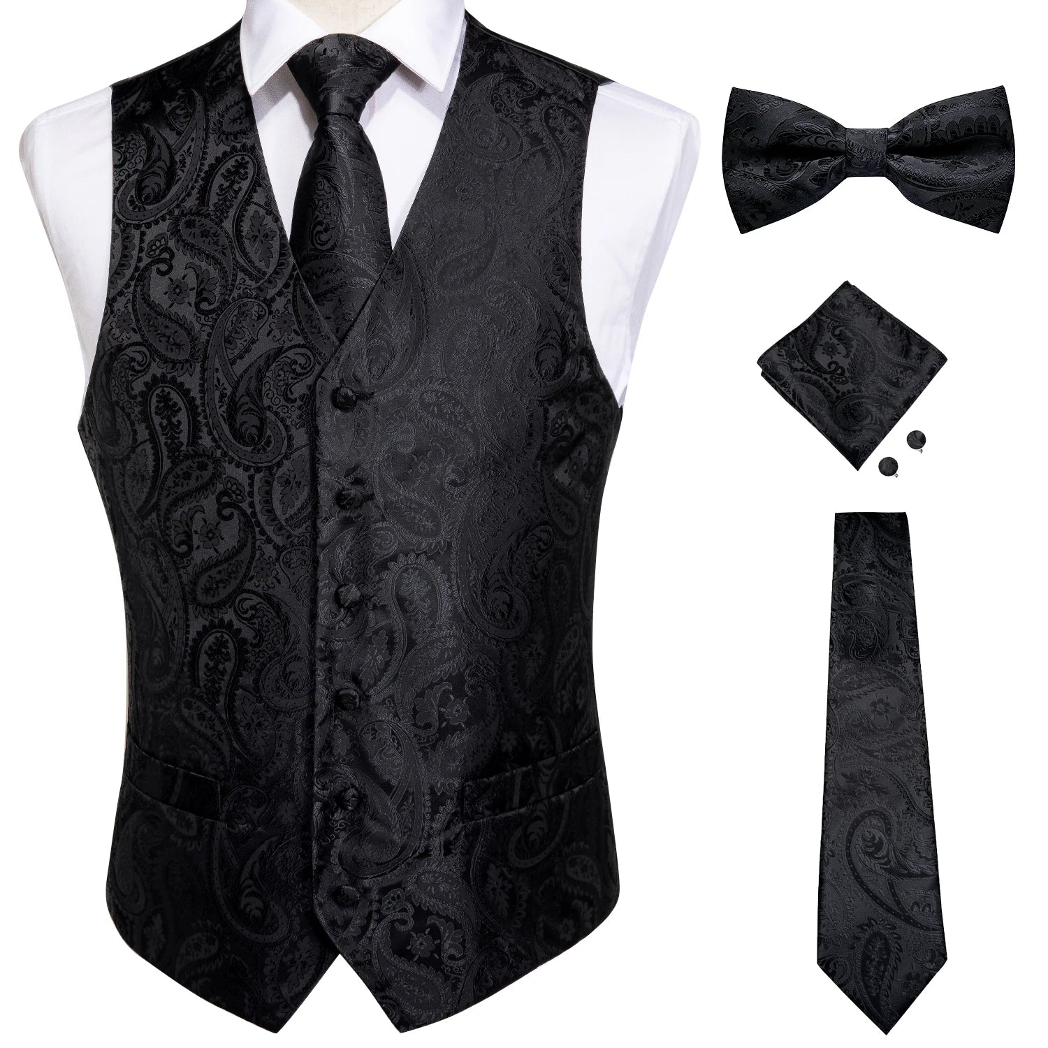 men’s vest set, patterned men’s vest, floral vest set, formal men’s vest, luxury men’s accessories