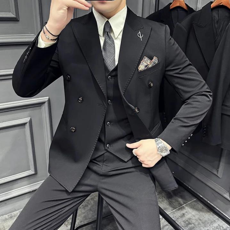 suit, men’s suit, Men's Formal Suit, Men's Formal Double-Breasted Suit, Men's Double-Breasted Suit, double-breasted suit