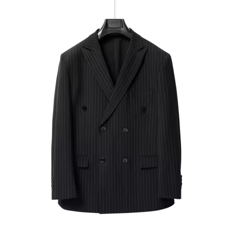 suit, Plus Size Suit, Pinstripe Suit, Men’s Pinstripe Suit, Men's Plus Size Suit, Men's Plus Size Double-Breasted Pinstripe Suit, Men's Double-Breasted Pinstripe Suit, double-breasted suit, Double-Breasted Pinstripe Suit