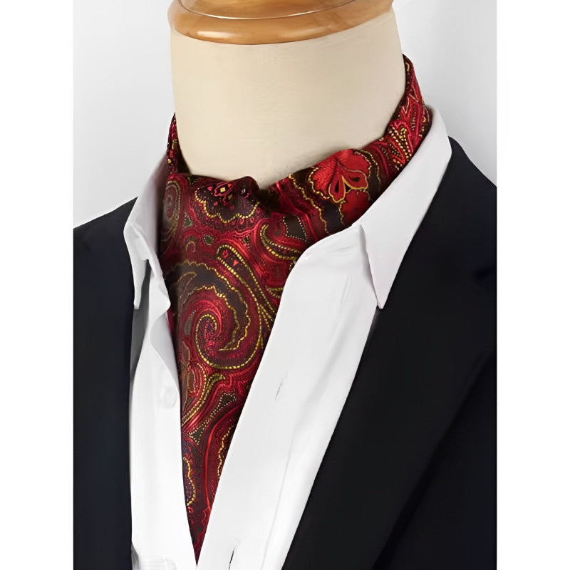 Tie, premium men’s tie, patterned ascot tie, men’s fashion accessories, men’s ascot tie, luxury men’s tie, formal ascot tie, ascot tie for weddings, Ascot Tie