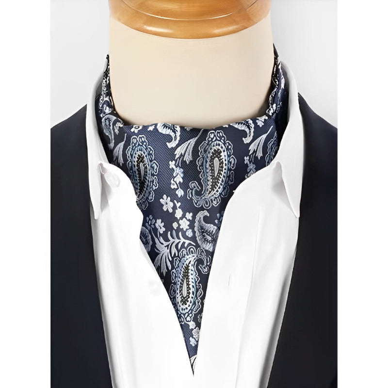 Tie, premium men’s tie, patterned ascot tie, men’s fashion accessories, men’s ascot tie, luxury men’s tie, formal ascot tie, ascot tie for weddings, Ascot Tie