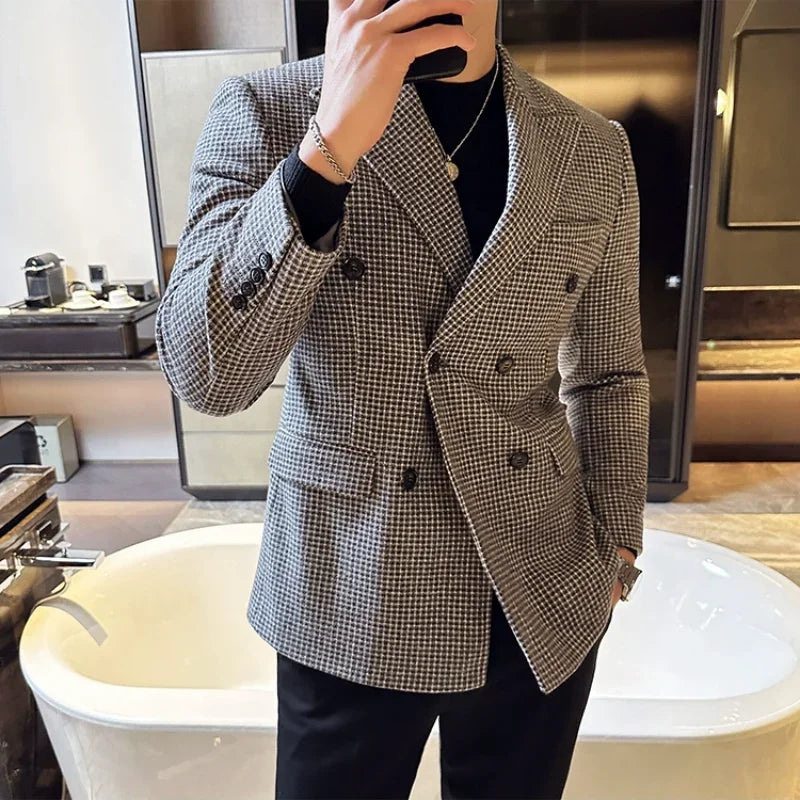 Blazer, blazer masculino, blazer de lã, blazer transpassado, Blazer Masculino Britânico Transpassado Maximus