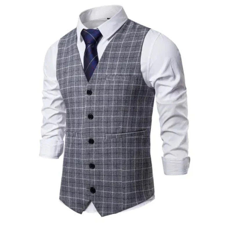 men’s formal vest, plaid vest men, men’s waistcoat formal, classic plaid vest, Maximus vest