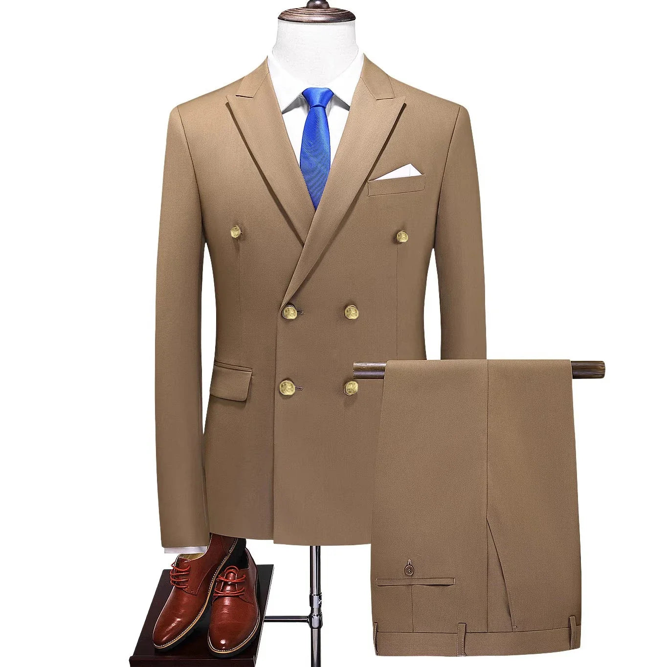 double breasted two piece suit, elegant men’s suit, classic style suit, smart casual men’s suit, formal two piece suit