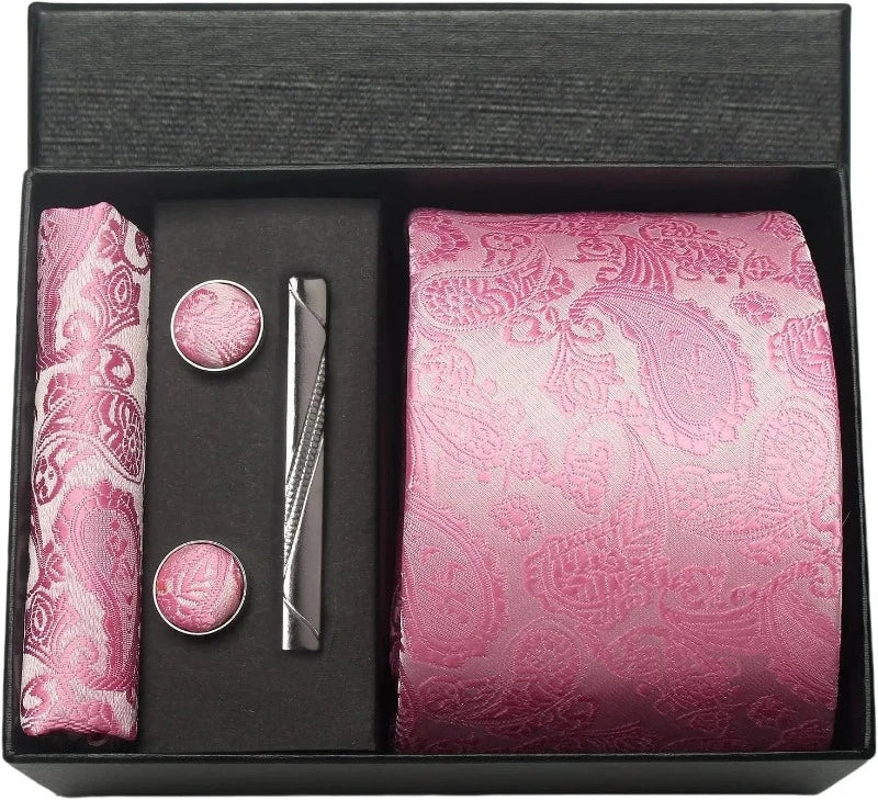 Tie Set, Tie, silk tie set for men, Silk Tie Set, Silk Tie, silk patterned tie set, men’s silk tie set, maximus men accessories, luxury men accessories, formal tie gift box
