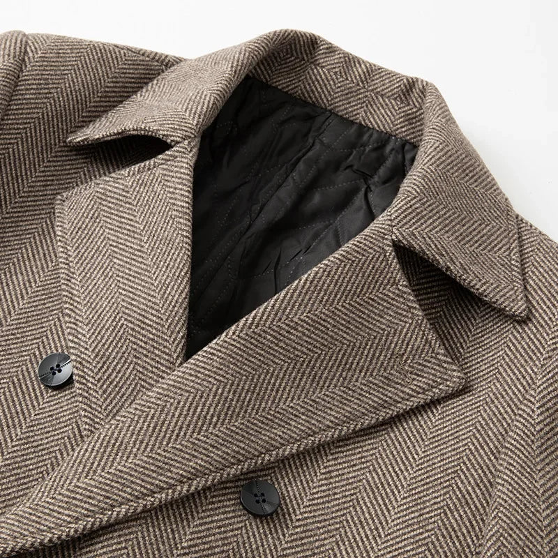 Vintage double breasted overcoat men, cashmere wool coat men, winter overcoat men, elegant men’s coat, classic men’s outerwear