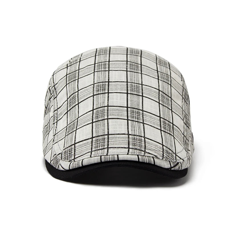 vintage men’s hat, Plaid men’s beret, Men’s Plaid Beret, Men’s Beret, cotton beret men, casual stylish cap, Beret, adjustable men’s beret