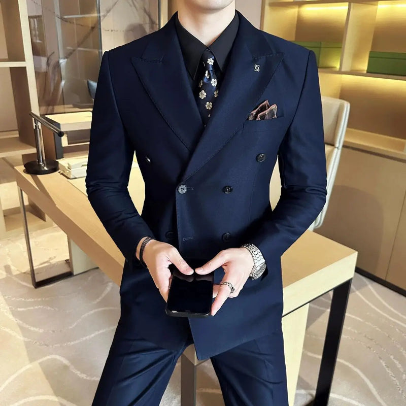 suit, Men's Suit, Men's Style Suit, Men's Style Double-Breasted Suit, Men's Double-Breasted Suit, double-breasted suit
