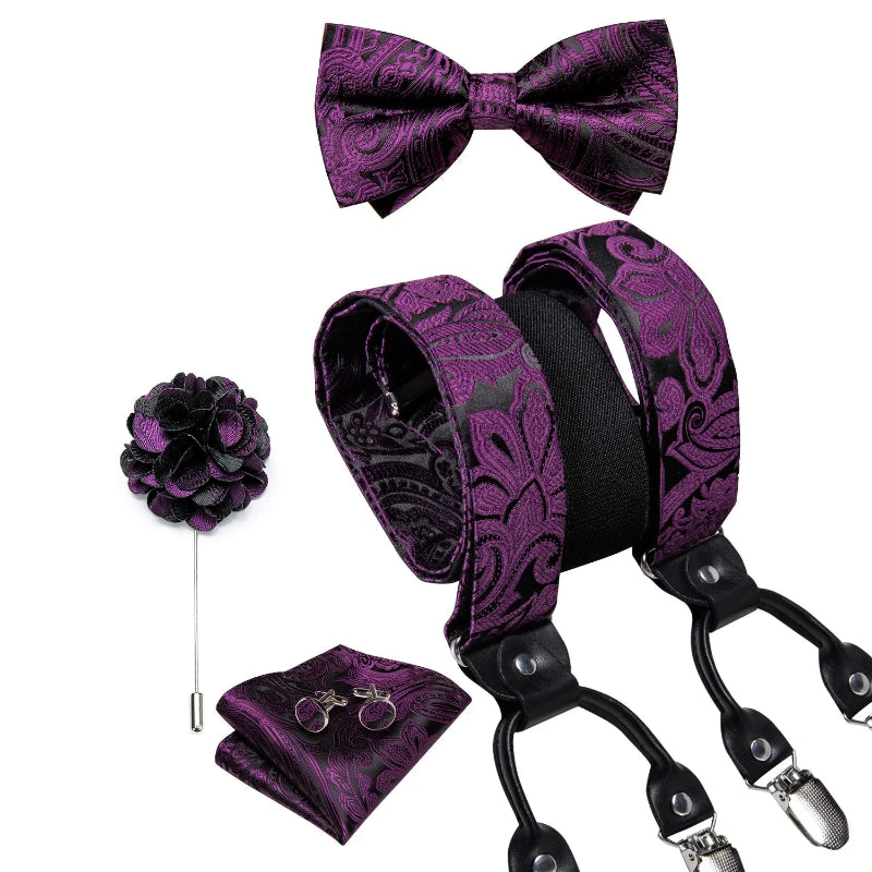 suspenders and bow tie set, Suspenders, patterned suspenders, men’s suspenders set, men’s suspenders, men’s luxury suspenders set, men’s formal accessories set, men’s fashion accessories