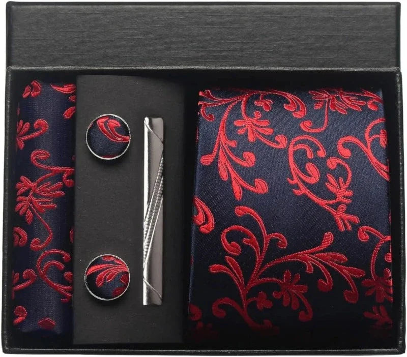 Tie Set, Tie, silk tie set for men, Silk Tie Set, Silk Tie, silk patterned tie set, men’s silk tie set, maximus men accessories, luxury men accessories, formal tie gift box