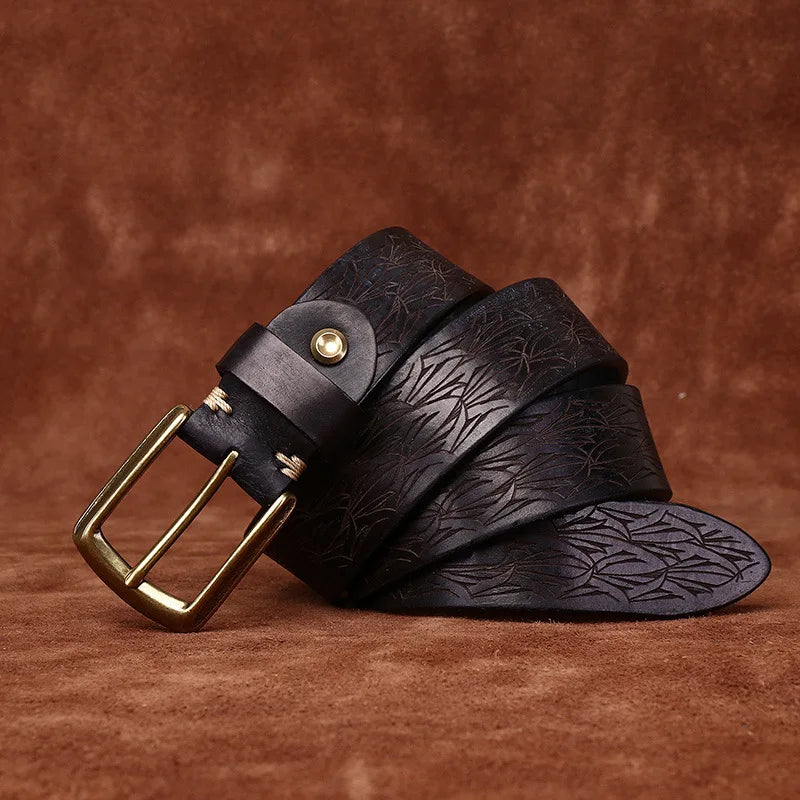 men’s carved leather belt, vintage leather belt for men, handcrafted leather belt, genuine leather men belt, artisan leather belt, maximus men accessories