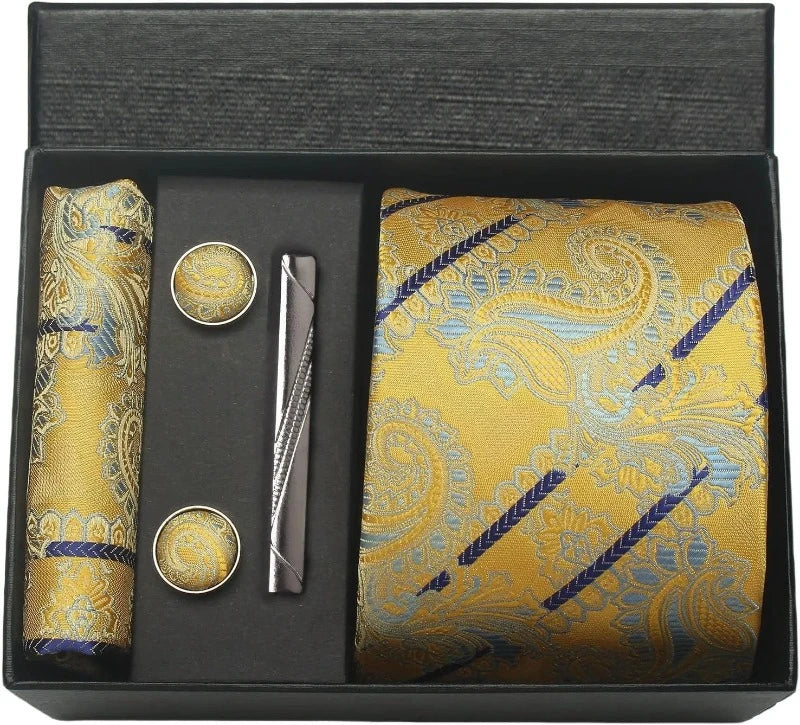 Tie Set, Tie, silk tie set for men, Silk Tie Set, Silk Tie, silk patterned tie set, men’s silk tie set, maximus men accessories, luxury men accessories, formal tie gift box