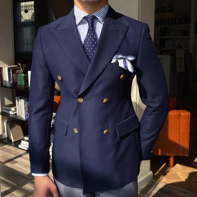 men's double-breasted blazer, English style blazer, Maximus blazer, slim fit men's blazer, premium men's fashion