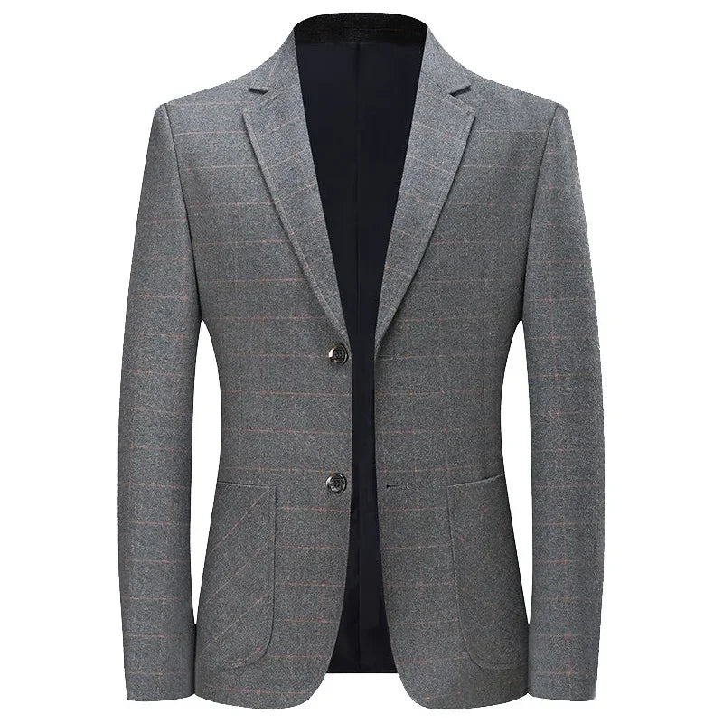 men’s plaid blazer, slim fit blazer, smart casual blazer, fashion men’s blazer, modern plaid jacket